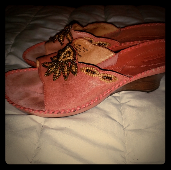 Clark's vintage 7.5 medium womens heels slides - Picture 2 of 8